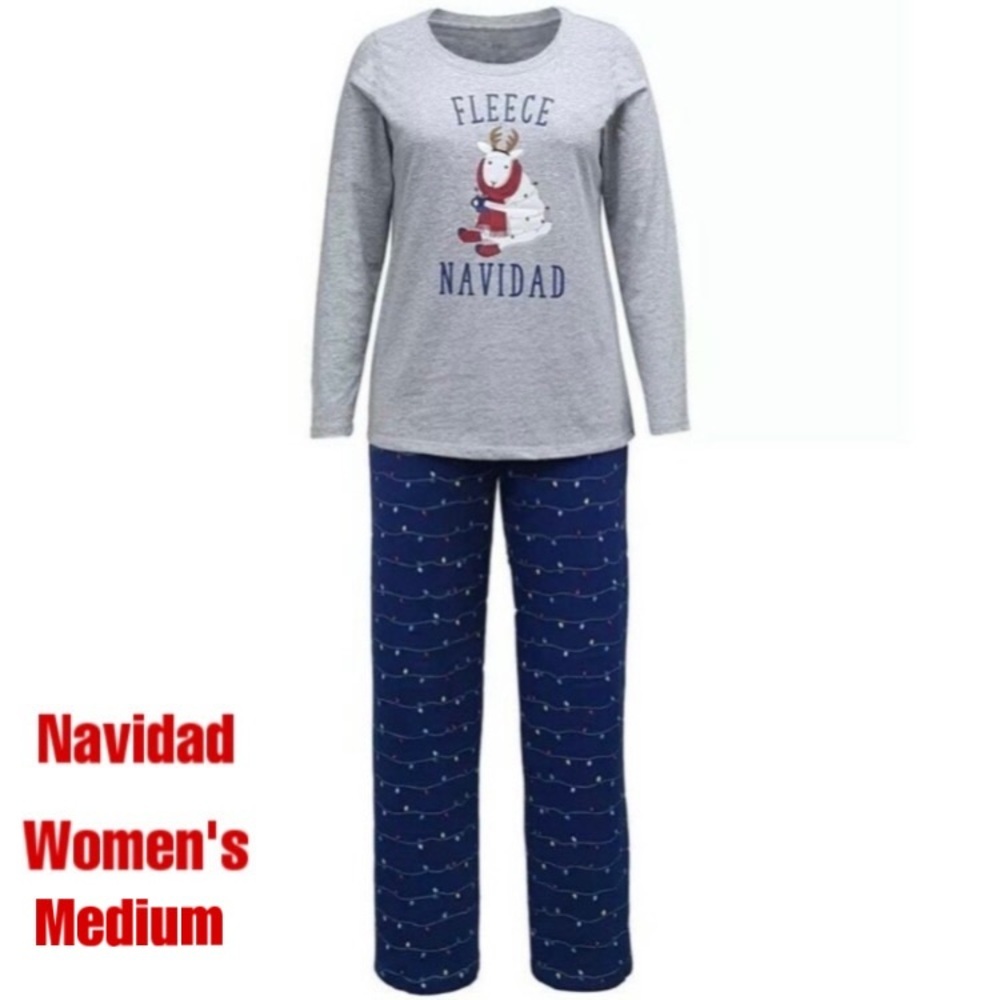 M-NIP Matching Family Christmas “Fleece Navidad” Pajamas Sets